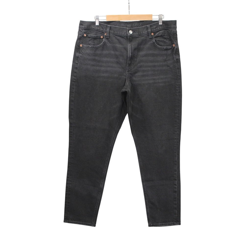 American Eagle 90s Skinny Jeans Charcoal Black Vintage Style Women's 18R Denim
